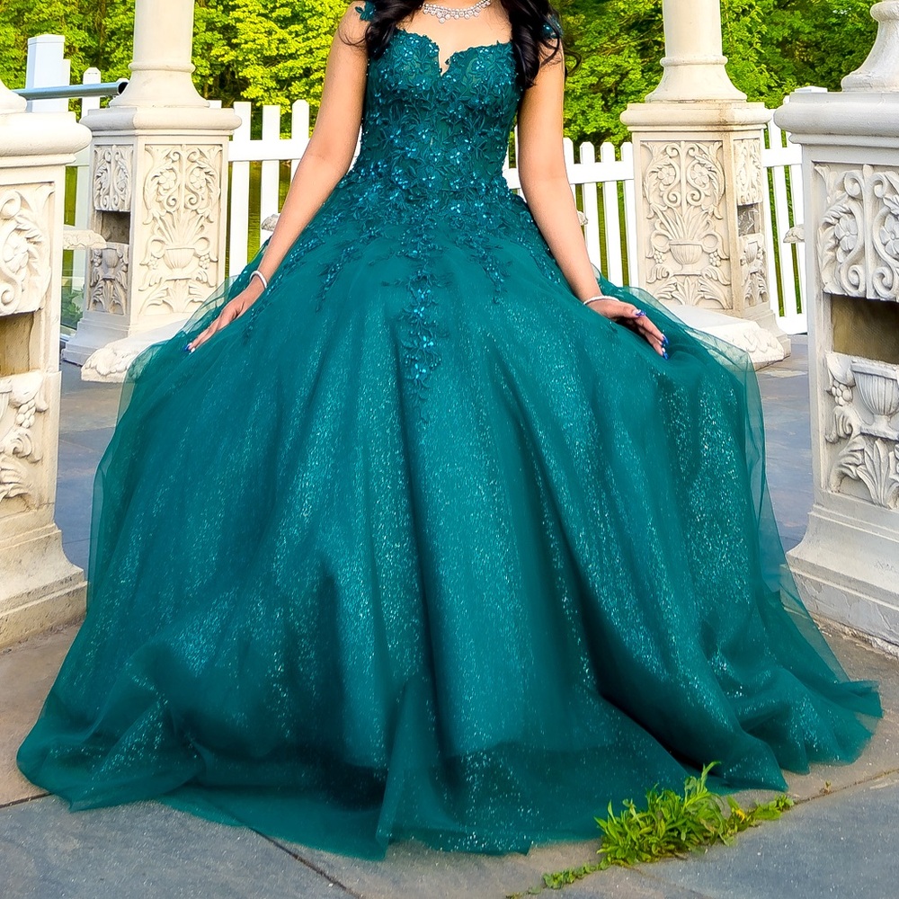 Greenish Blue sweet 16 or prom dress